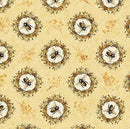 QT Queen Bee Bee Circle Vignette - 30484-S Chamois - Cotton Fabric