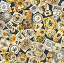 QT Queen Bee Bee Collage - 30483-W Midnight - Cotton Fabric