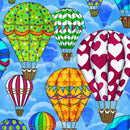 QT Rise Up Hot Air Balloons - 30712-B Light Blue - Cotton Fabric