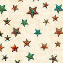QT Santa's Workshop Stars - 31076-E Cream - Cotton Fabric