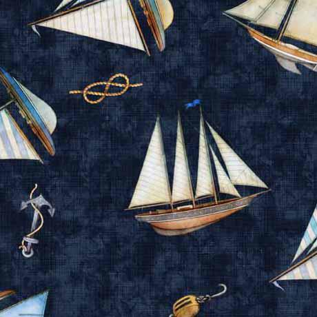 QT Siren's Call Ship Toss - 29994-N - Cotton Fabric