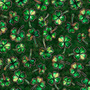QT Spirit Of Ireland Shamrocks - 31654-F Forest - Cotton Fabric