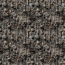 QT Steam & Steel Train Mechanical - 31638-K Charcoal - Cotton Fabric