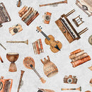 QT Sugar, Spice, Everything Nice Musical Instruments - 31599-K Gray - Cotton Fabric