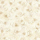 QT Sunflower Bee & Scroll Tonal - 31808-E Oatmeal - Cotton Fabric