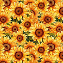 QT Sunflower Serenade Packed Sunflowers - 31804-G Green - Cotton Fabric