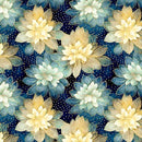 QT Swan Song Lotus Flowers - 31850-N Navy - Cotton Fabric