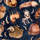 QT Terrors Of The Pleistoncene - 32180-N Navy - Cotton Fabric
