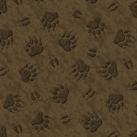 QT The Wonder of Nature Animal Paw Prints -30643-A Brown - Cotton Fabric