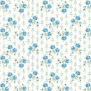 QT Vintage Blossoms Stemmed Floral - 32585-B Blue - Organic Cotton Fabric