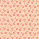 QT Vintage Blossoms Tossed Flower - 32584-C Peach - Organic Cotton Fabric