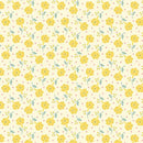 QT Vintage Blossoms Tossed Flower - 32584-S Butter - Organic Cotton Fabric