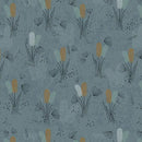 QT Wisps On The Wind Cottontails - 31784-Q Dusty Teal - Cotton Fabric