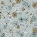 QT Wisps On The Wind Small Contempo Flowers - 31783-BQ Dusty Aqua - Cotton Fabric