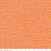 RILEY BLAKE Autumn Words - C14667-PUMPKIN - Cotton Fabric