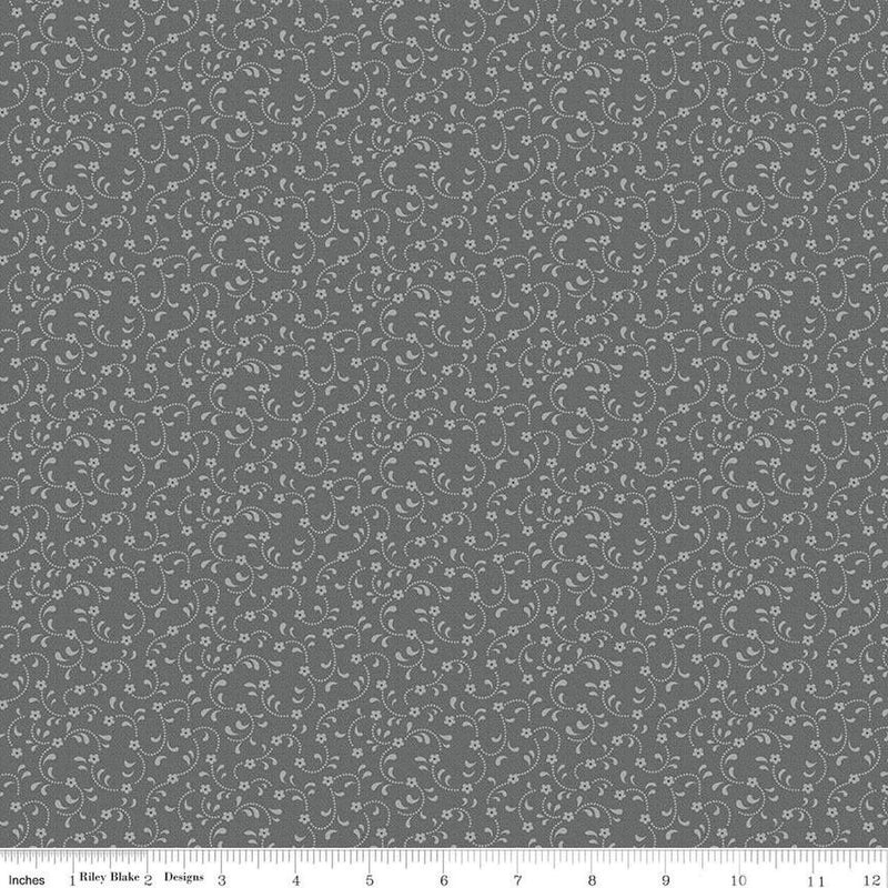 CWH Floret - C675-CHARCOAL - Cotton Fabric