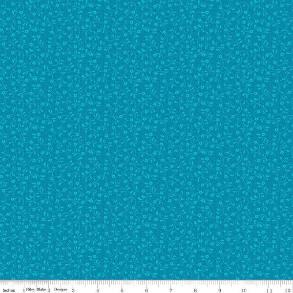 CWH Floret - C675-TURQUOISE - Cotton Fabric