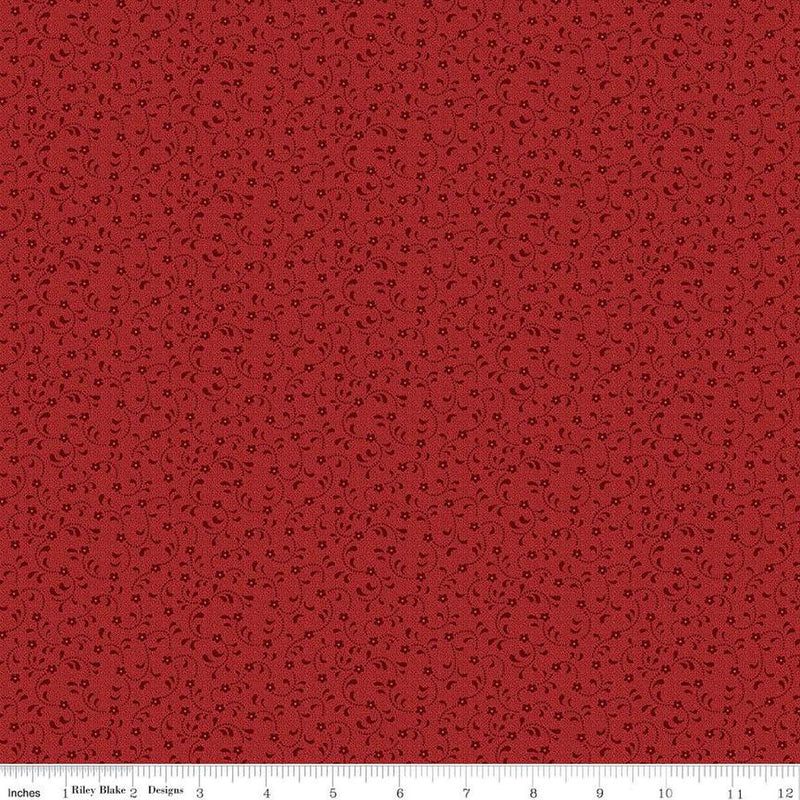 CWH Floret - C675-WAGONRED - Cotton Fabric