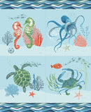 CWH Free As The Ocean Sea Animals Pillow Panel - PP14806-PANEL - Cotton Fabric