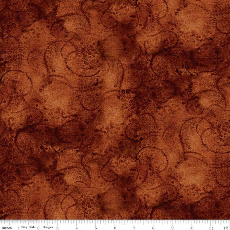 CWH Painter's Watercolor Swirl - C680-BURNTUMBER - Cotton Fabric