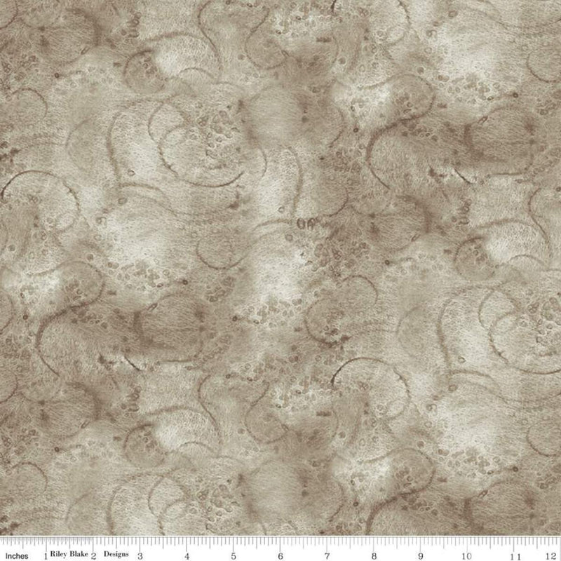 CWH Painter's Watercolor Swirl - C680-GRAY - Cotton Fabric