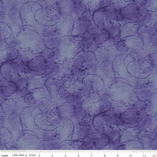CWH Painter's Watercolor Swirl - C680-PERIWINKLE - Cotton Fabric