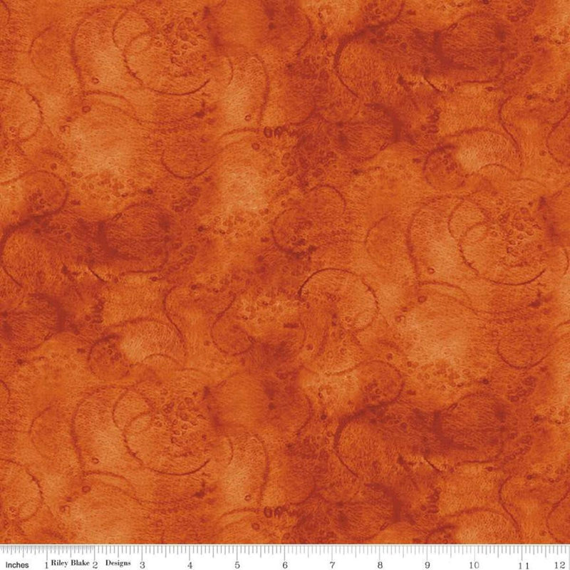 CWH Painter's Watercolor Swirl - C680-PUMPKIN - Cotton Fabric
