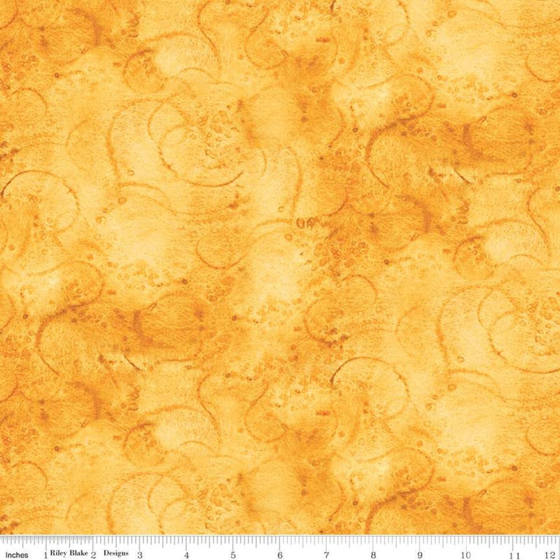 CWH Painter's Watercolor Swirl - C680-YELLOW - Cotton Fabric