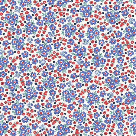 RJR Everything But The Kitchen Sink XVII Mary's Garden - RJ6110-CB1 Cornflower - Cotton Fabric