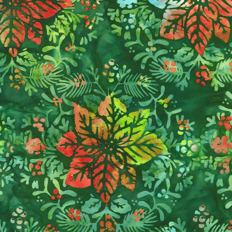 RK Artisan Batiks: Christmas Cheer - 23949-240 Holly - Cotton Batik Fabric