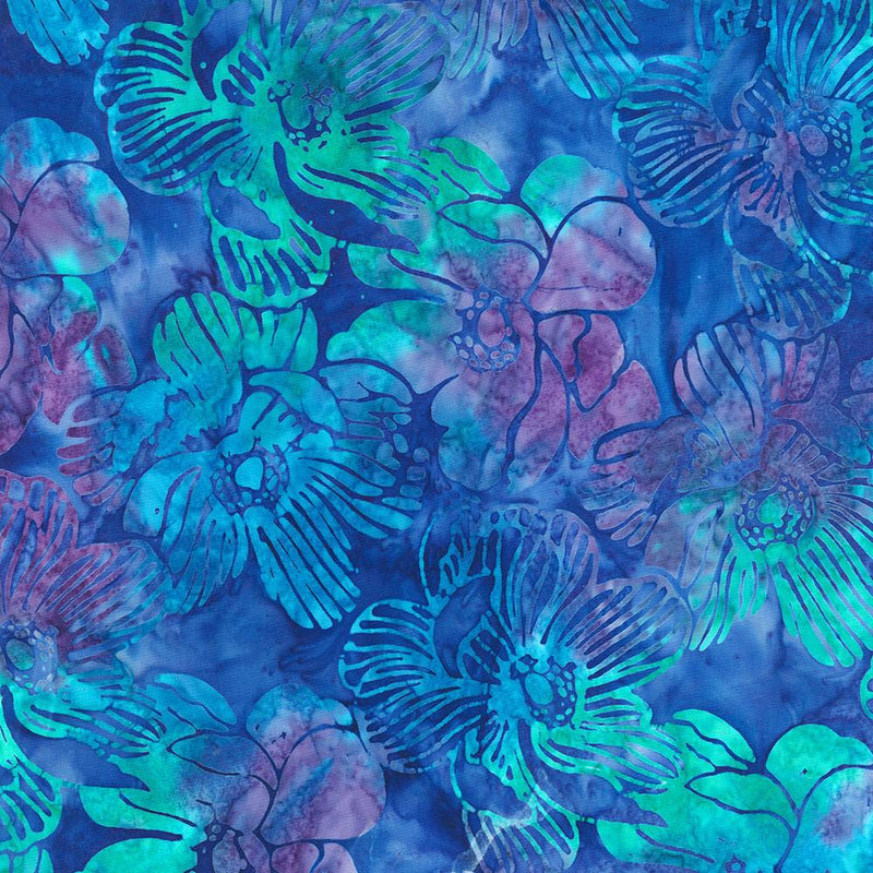 RK Artisan Batiks: Serene Bouquet - 22982-60 Pacific - Cotton Fabric