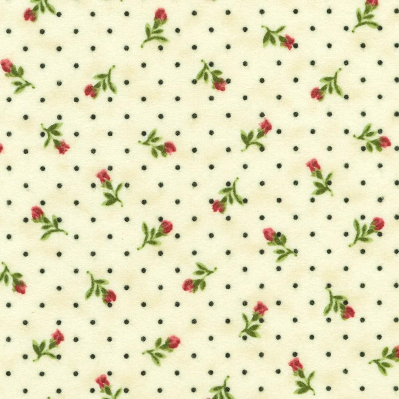 RK Bouquet Of Roses Flannel - 21369-84 Cream - Cotton Flannel Fabric