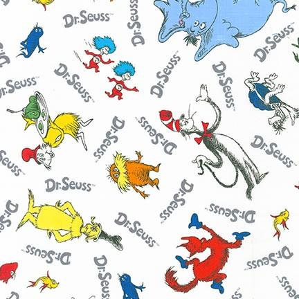 RK Celebrate Suess! - ADE-15670-1 White - Cotton Fabric