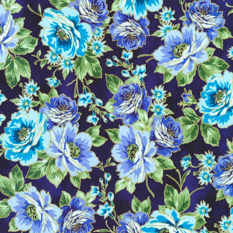 RK Decadent Garden - SRKM-22541-9 Navy - Cotton Fabric