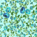 RK Decadent Garden - SRKM-22542-70 Aqua - Cotton Metallic Fabric