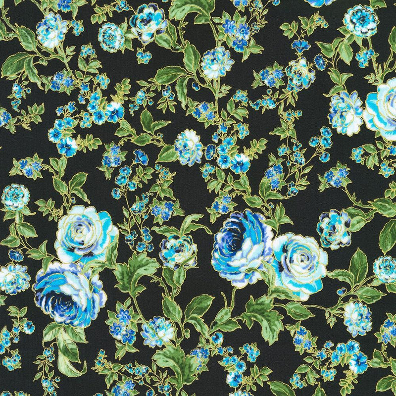 RK Decadent Garden - SRKM-22542-9 Navy - Cotton Fabric