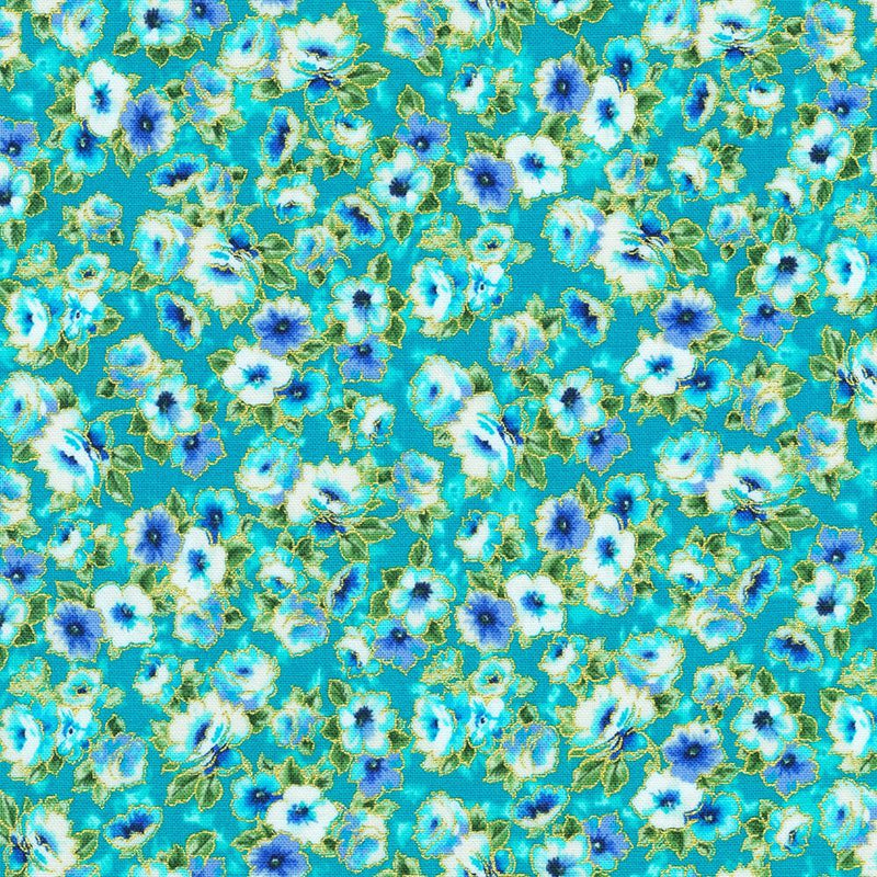 RK Decadent Garden - SRKM-22543-4 Blue - Cotton Fabric