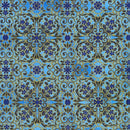 RK Decadent Garden - SRKM-22544-4 Blue - Cotton Metallic Fabric