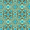 RK Decadent Garden - SRKM-22544-70 Aqua - Cotton Metallic Fabric
