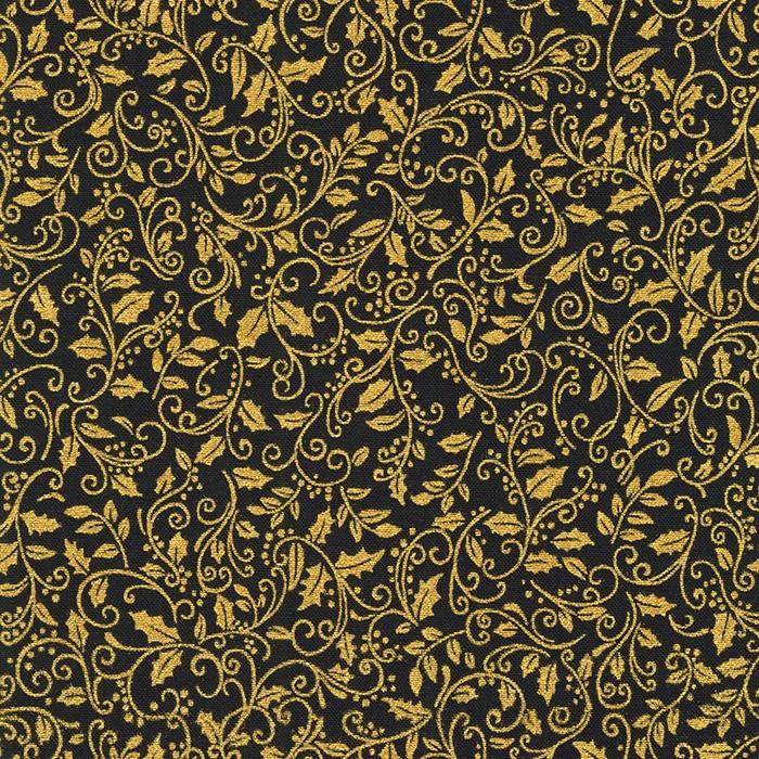 RK Holiday Charms - 20969-2 Black - Cotton Metallic Fabric