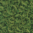 RK Holiday Flourish - Peppermint Twist - 22949-274 Pine - Cotton Metallic Fabric