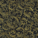 RK Holiday Flourish - Peppermint Twist - 22949-2 Black - Cotton Metallic Fabric