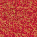 RK Holiday Flourish - Peppermint Twist - 22949-91 Crimson - Cotton Metallic Fabric