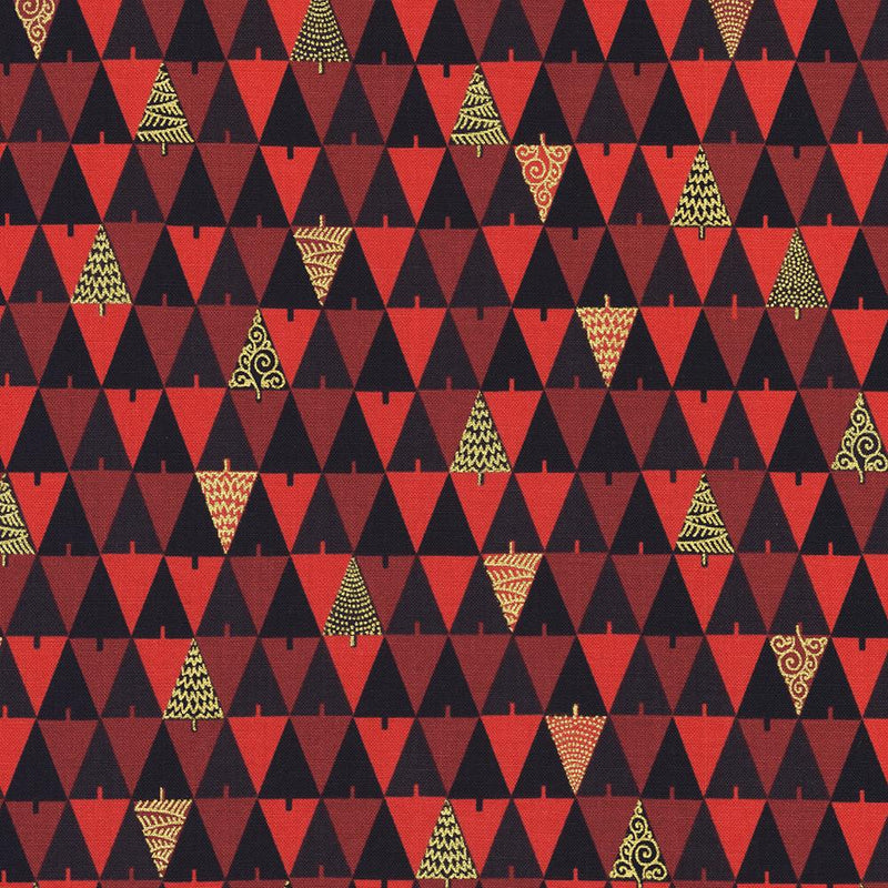 RK Holiday Flourish - Peppermint Twist - 22951-113 Cranberry - Cotton Metallic Fabric