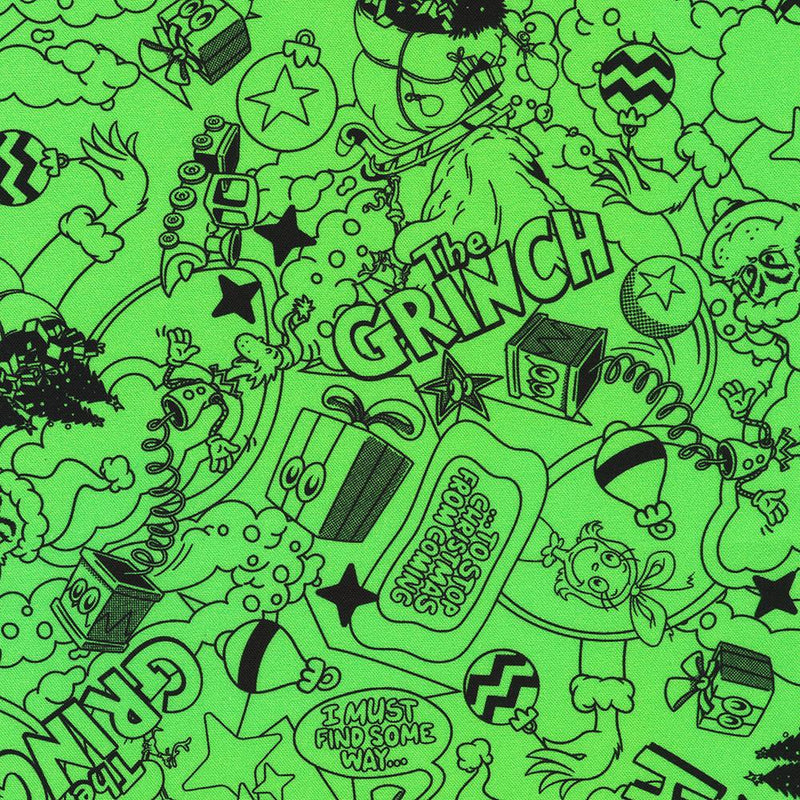 RK How the Grinch Stole Christmas - ADED-23099-7 Green - Cotton Fabric