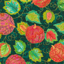 RK Jeweled Leaves - AXUM-21607-213 Teal - Cotton Fabric