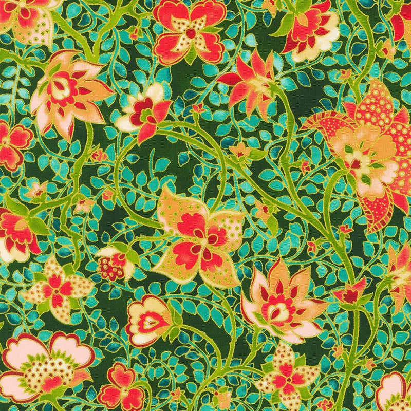 RK Jeweled Leaves - AXUM-21609-270 Meadow - Cotton Fabric