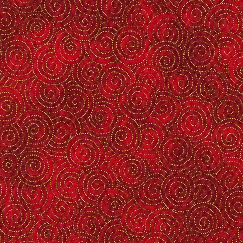RK Jeweled Leaves - AXUM-21613-91 Crimson - Cotton Fabric