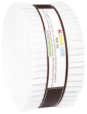 RK Kona Cotton White Roll Up 40 pieces - All white - RU-190-40