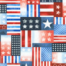 RK Stars And Stripes - 23433-4 Blue - Cotton Fabric